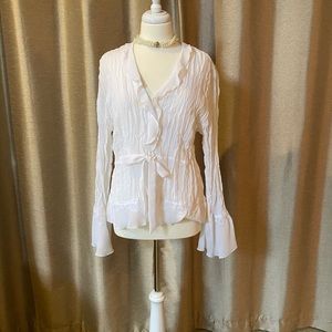 White crinkle blouse